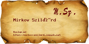Mirkov Szilárd névjegykártya